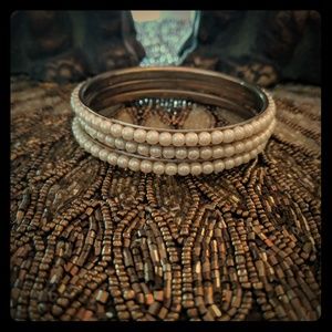 set of 3 Pearl Bangle bracelets